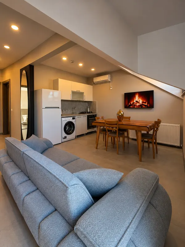 Çatı Residence — Oturma ve yemek alanı