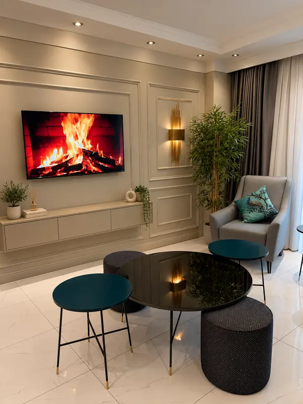 Botanik Residence — TV ve sehpa alanı